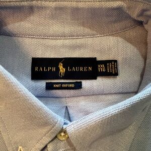 Ralph Lauren Men's Light Blue Knit Oxford Shirt